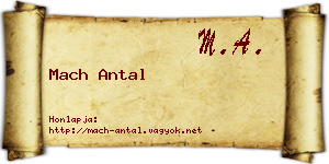 Mach Antal névjegykártya